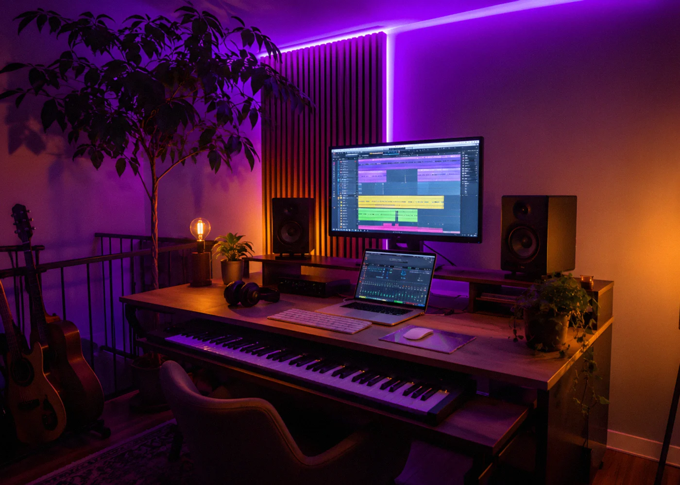 FHUGAWZ demo reconstruction service image with cinematic music production atmosphere